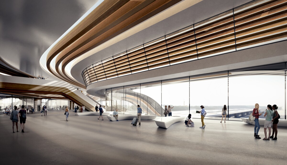 The Ülemiste terminal's design is informed by the interior layout which, ZHA says, will be easy to navigate