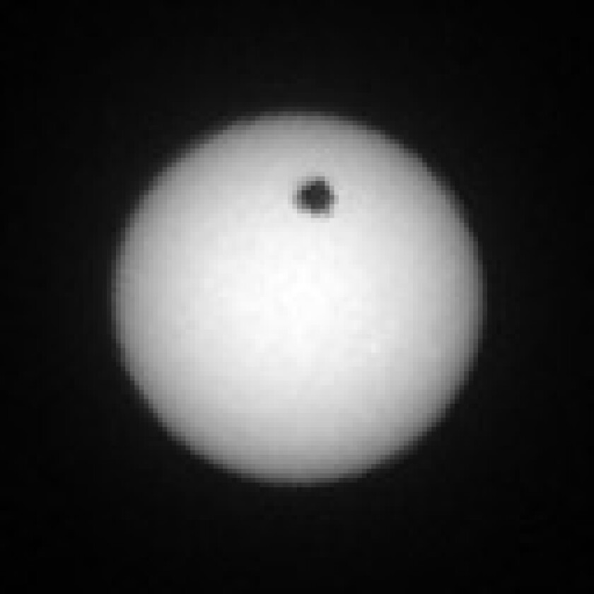Curiosity snapped this shot as the Martian moon Deimos passed between the Red Planet and the Sun on March 17