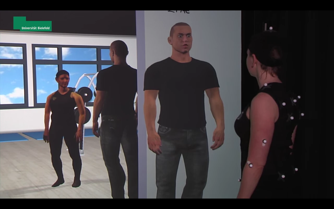 A virtual coach in the ICSPACE provides verbal feedback