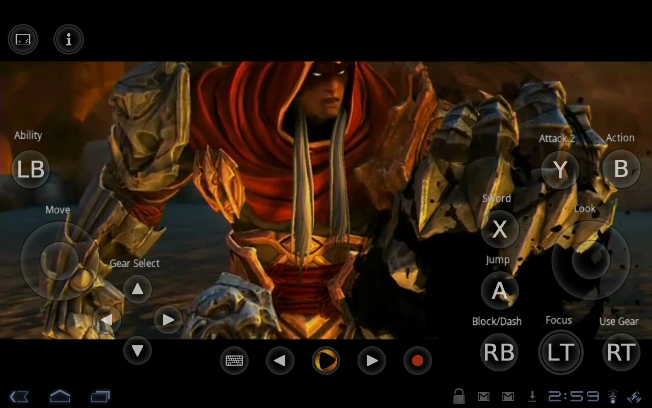 OnLive's touchscreen controls mean much of the screen is obscured during play