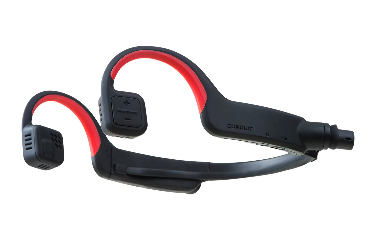 The Conduit Sports headphones have a titanium frame wrapped in an elastomer jacket