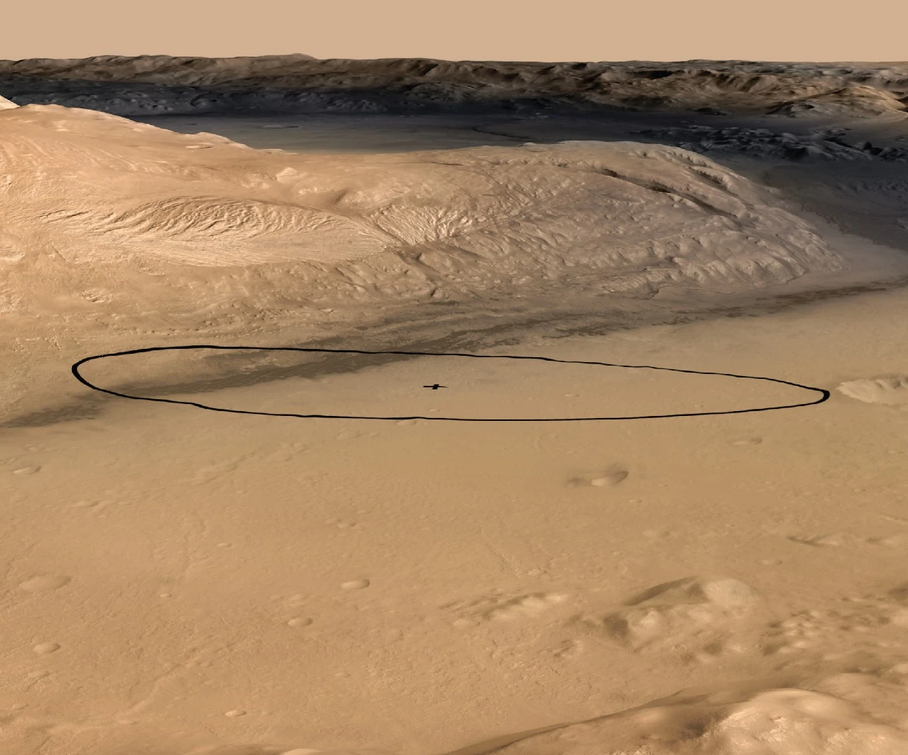 Ellipse of Curiosity's designated landing area