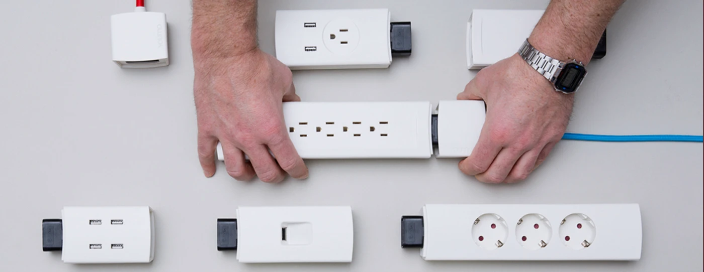 The Youmo will come with US or EU base cords in a variety of colors and lengths, as well as a variety of different modules for different uses