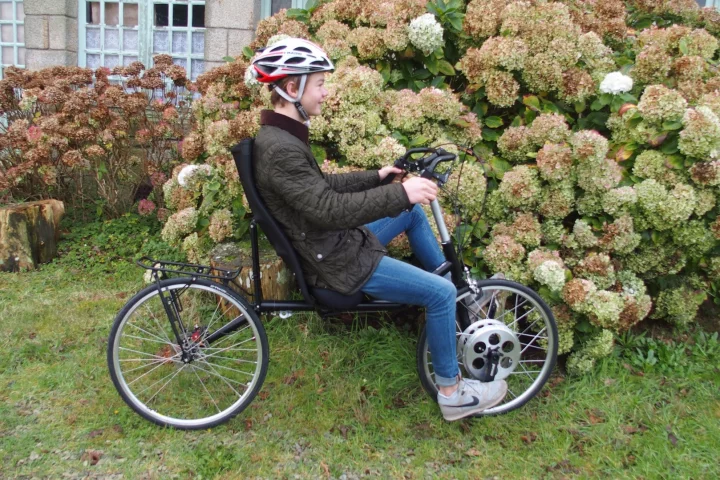 The KerVelo's pedals – and its 18-speed transmission – are in its front wheel