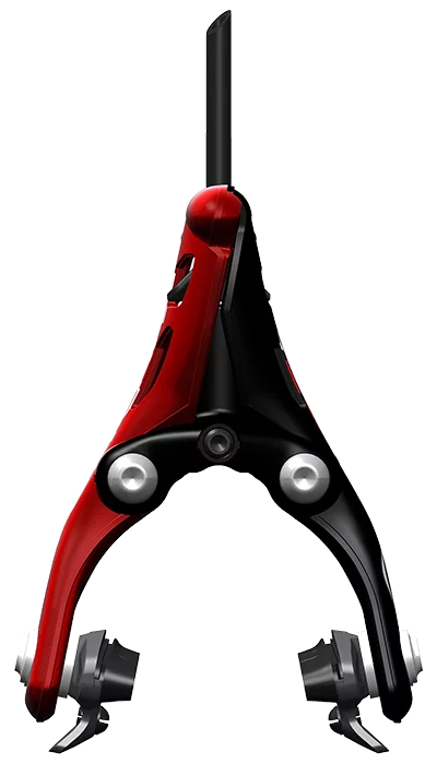 The RT8 TT brake body has a quick release mechanism, to easily open up for wheel changes