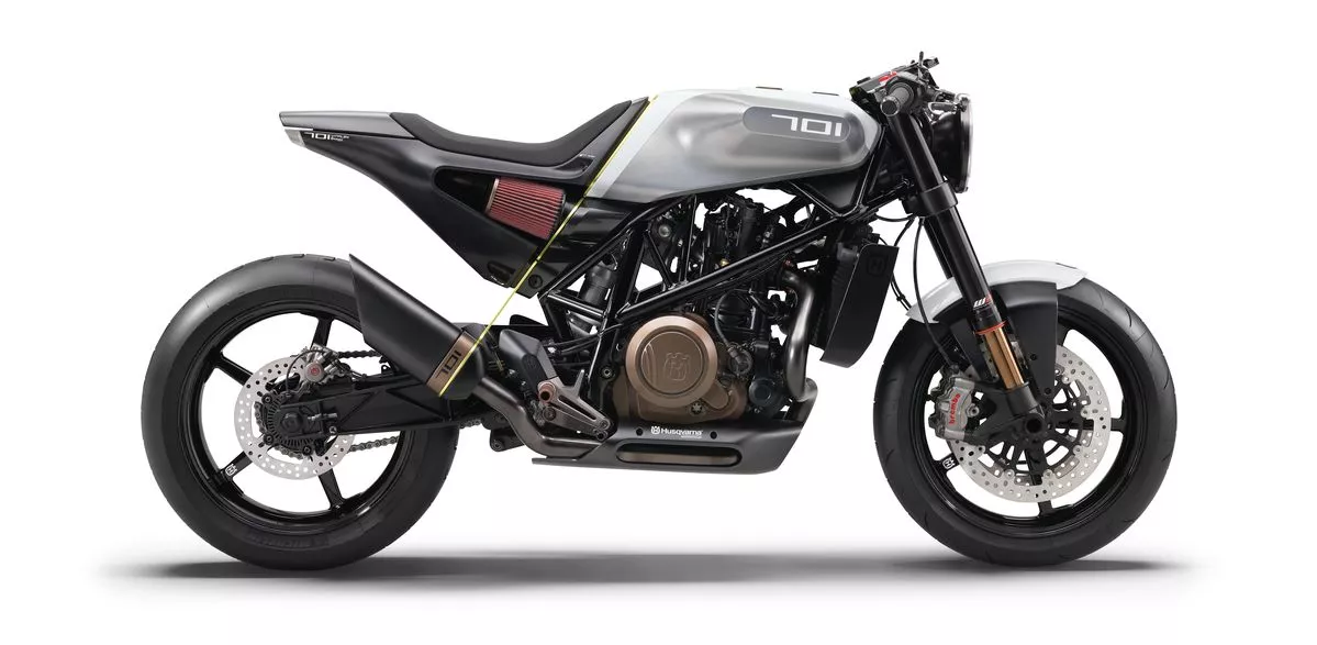 The Vitpilen 701 concept bike – the production bike looks nearly identical to the concept minus the exposed airbox and rear hugger