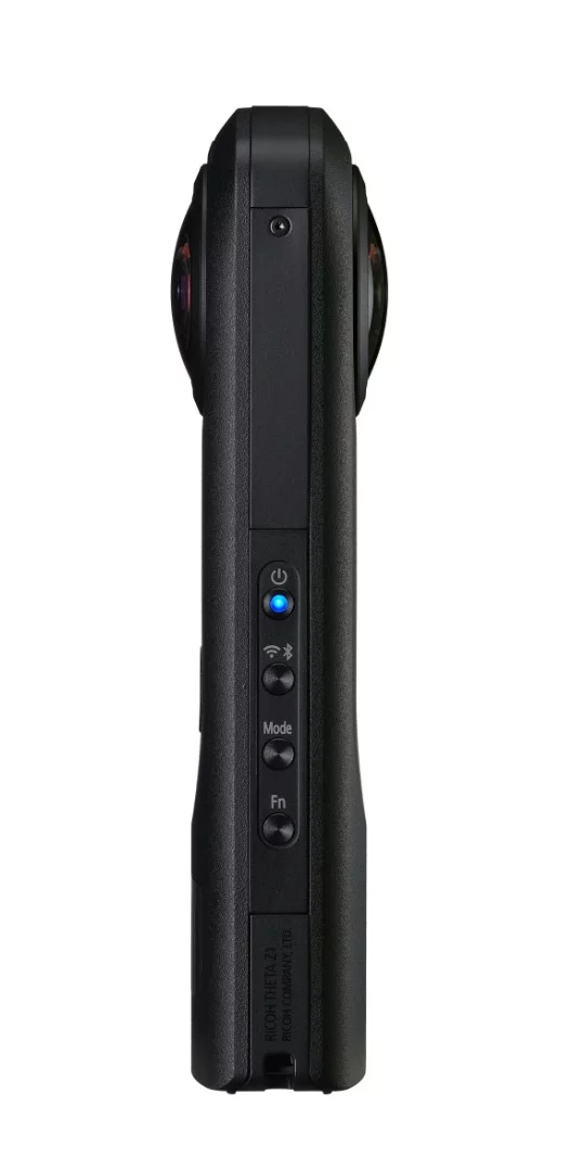 Controls for the operation of the Theta Z1 camera are located down the side