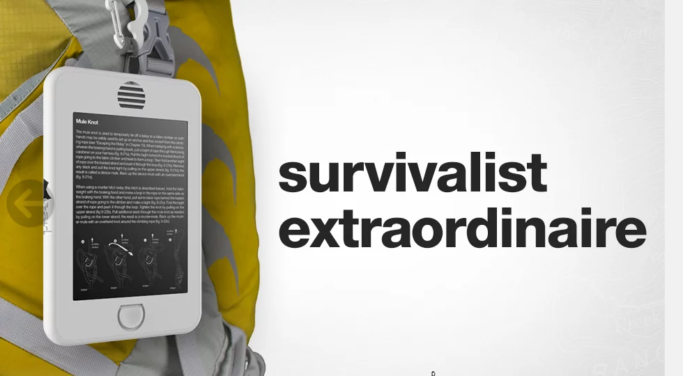 The Earl tablet includes a lanyard for wearing it around your neck