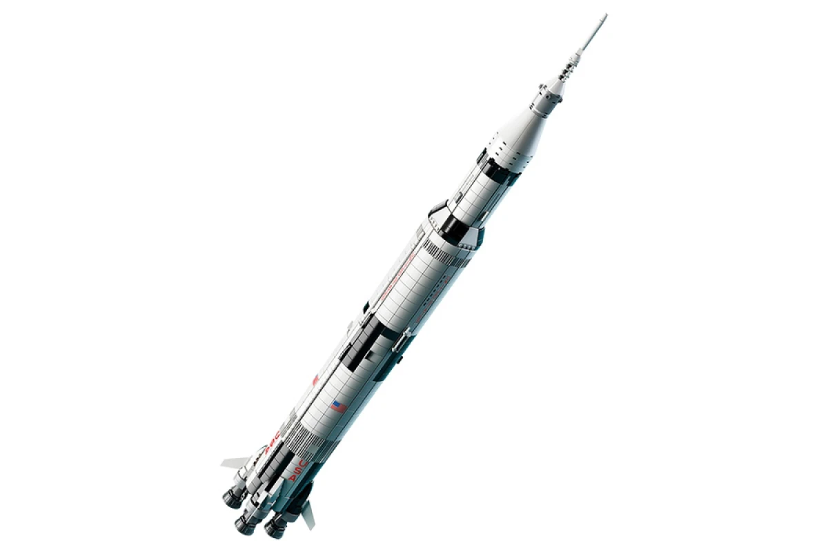 The Lego replica of the Saturn V rocket will stand one meter tall when finished