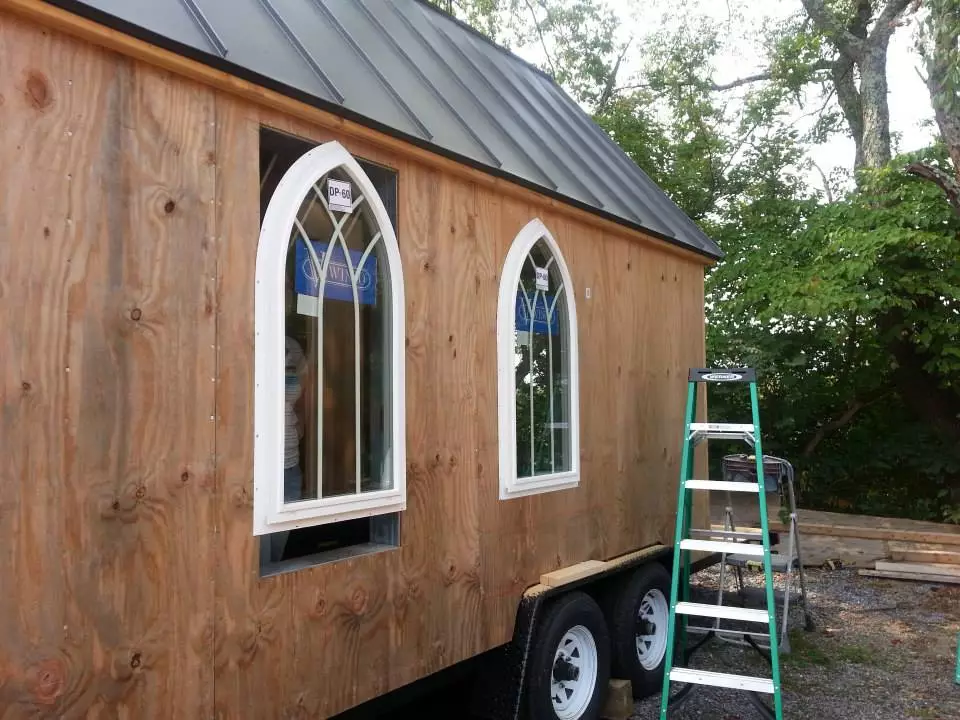 In all, construction of the Tiny Chapel took eight months (Photo: Tiny Chapel Weddings)