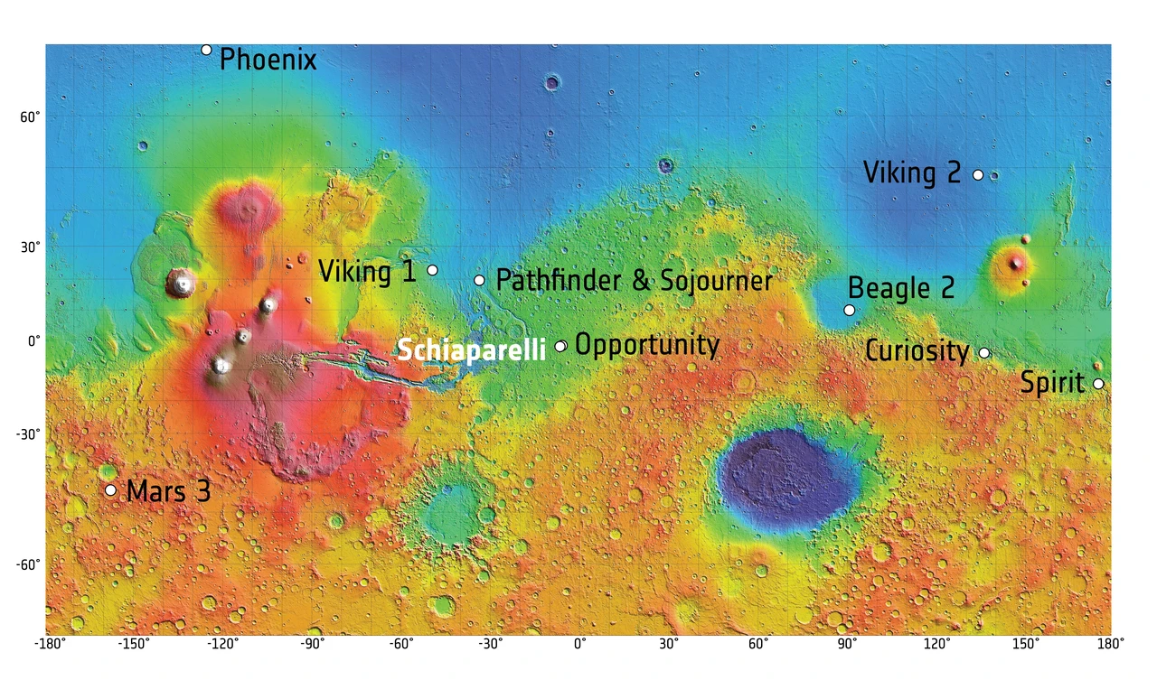 Schiaparelli landing zone