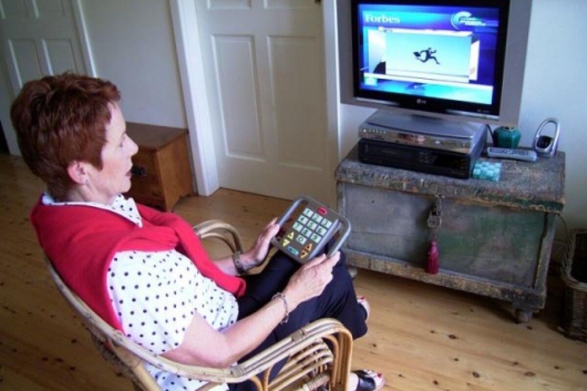 TV remote and handsfree phone combo to aid vision impaired