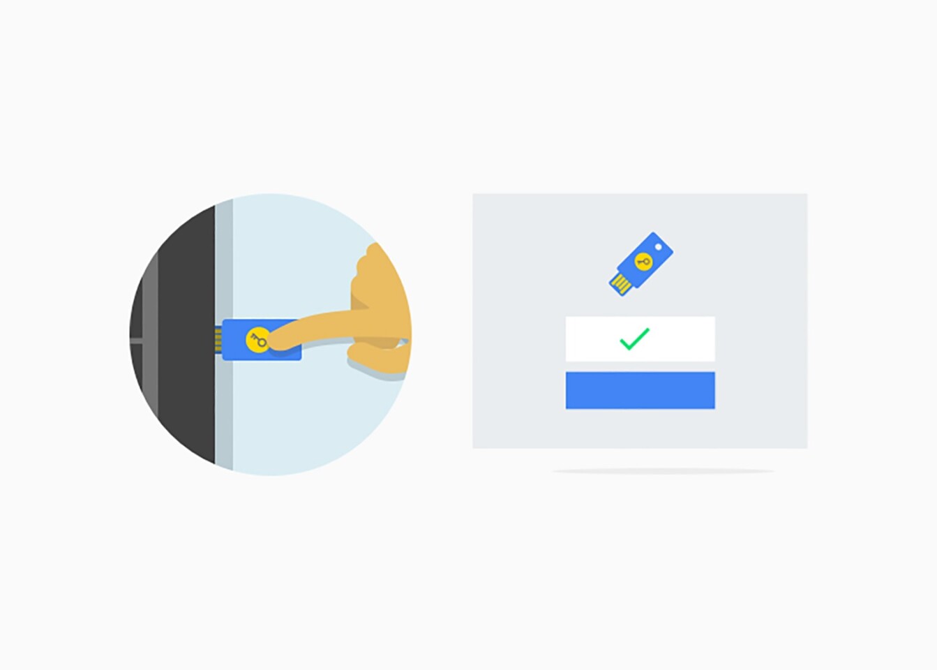 Connect the Titan key to your laptop, access your Gmail