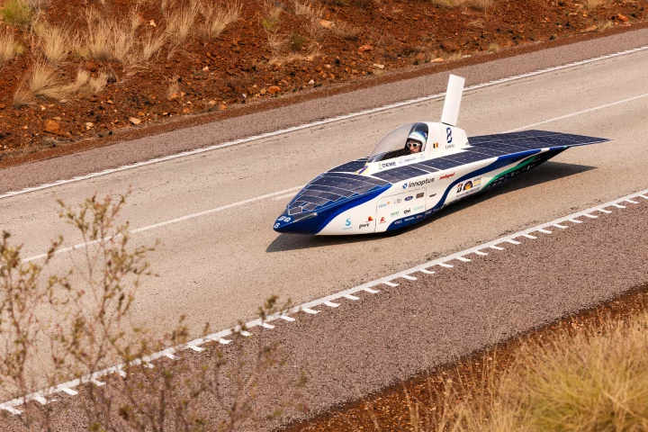 The solar-powered Infinite sailed to victory in the Bridgestone World Solar Challenge despite some challenging conditions