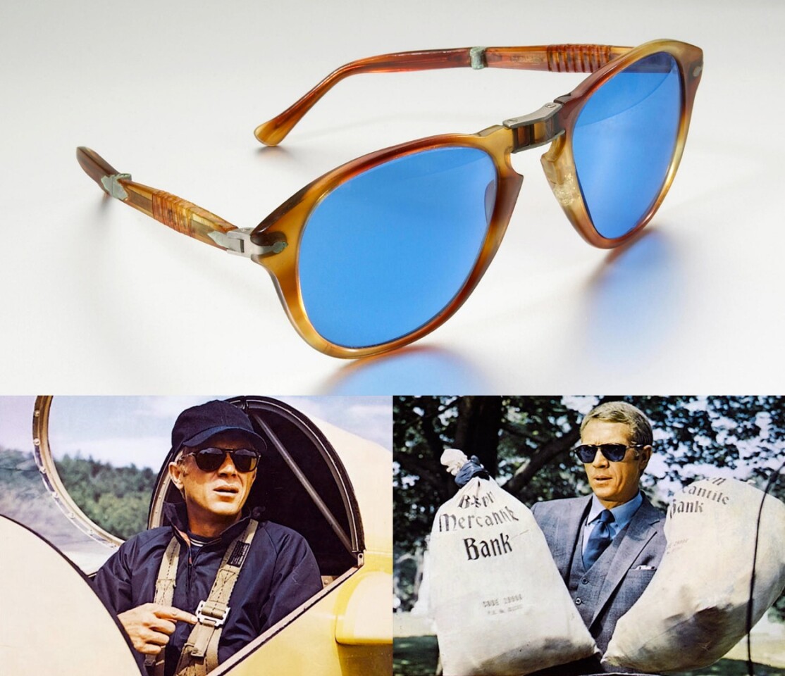 The Persol sunglasses worn by Steve McQueen in the 1968 movie The Thomas Crown Affair, sold for $70,200, a world record for a pair of sunglasses at the time.