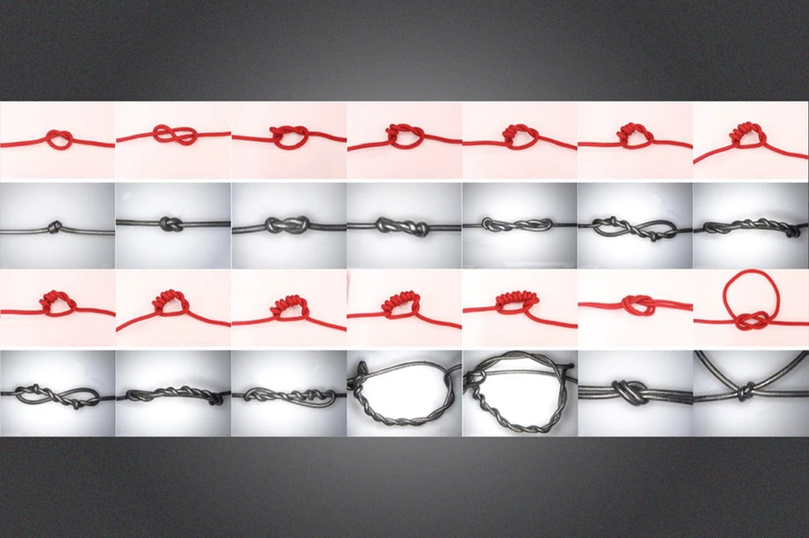 The researchers tested several different types of knots in the device