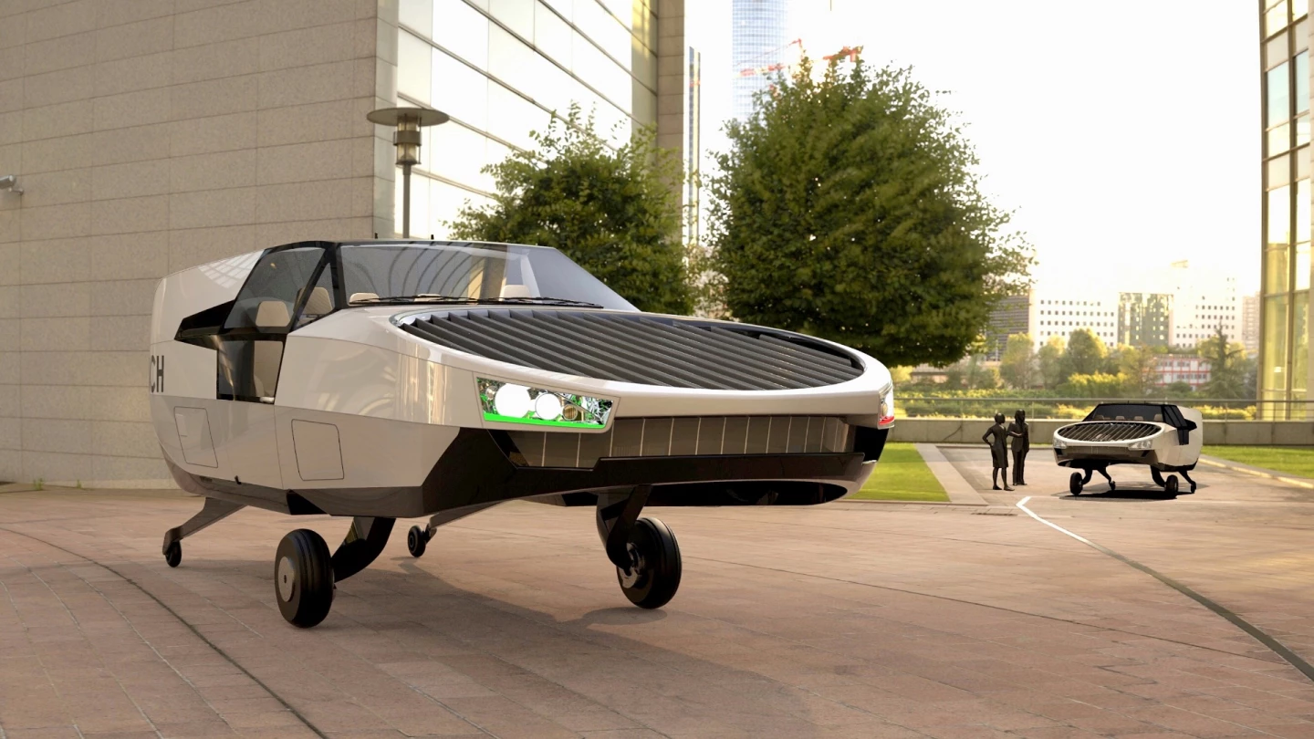 CityHawk VTOL flying car: takes up the ground footprint of a large family car