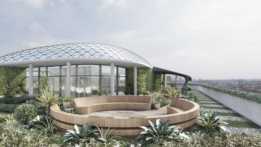 A landscaped roof garden at the Beacon will provide views of the surrounding areas, including Boxmoor greenbelt land and the Chiltern Hills