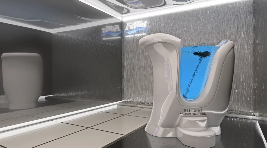 The Jet Bike combines intense pedaling with hot-tub-like relaxation