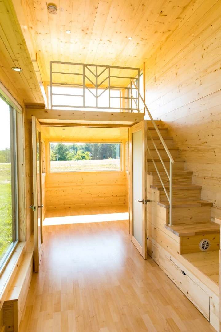 The One XL's materials can be upgraded too, including oak hardwood floor, maple interior, and stone countertops