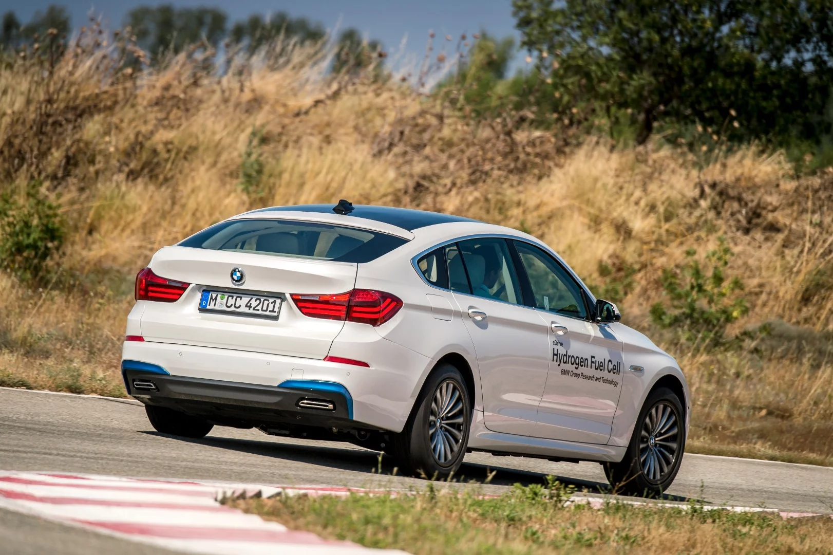 The hydrogen powertrain creates electricity and emits only water vapour