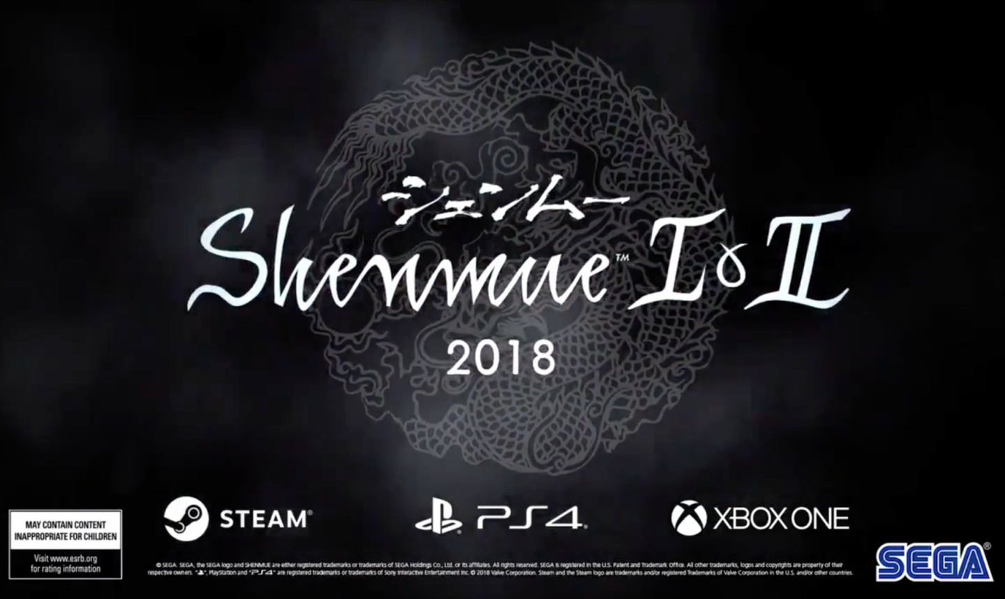 Shenmue 1 and 2 releases are set for PlayStation 4, Xbox One and PC this year
