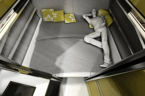 Odorico Pordenone expandable trailer by Jakub Novak - the bedroom