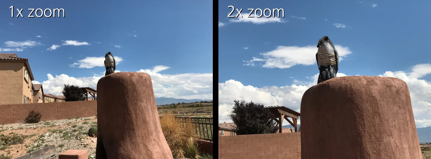 Standard and 2x shots taken with the iPhone 7 Plus