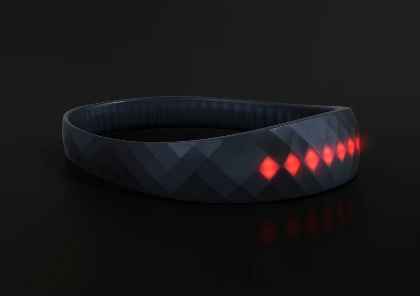 LED lights flash yellow, orange or red to indicate the severity of the knock