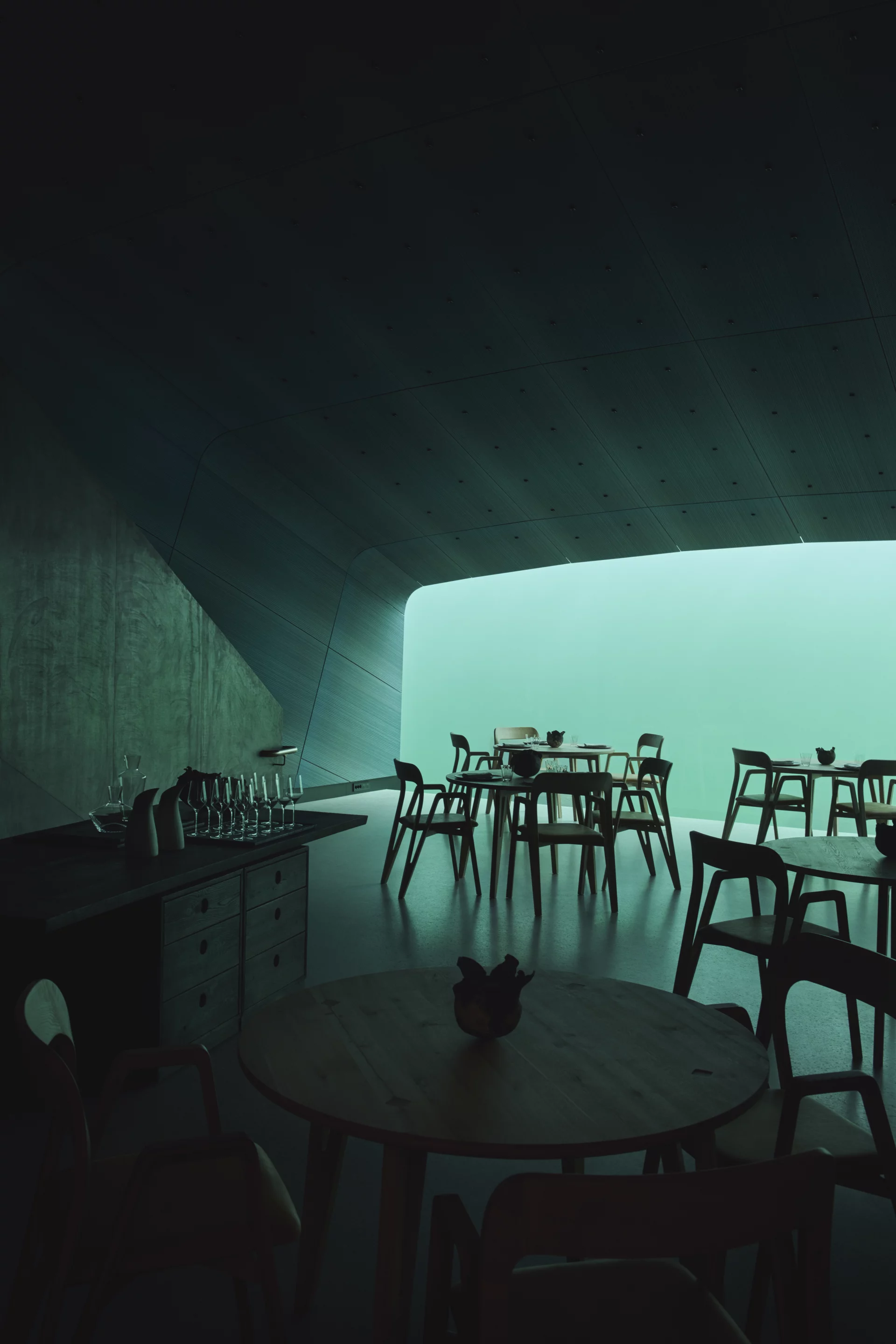 Under's restaurant allows diners to watch the fish swim by