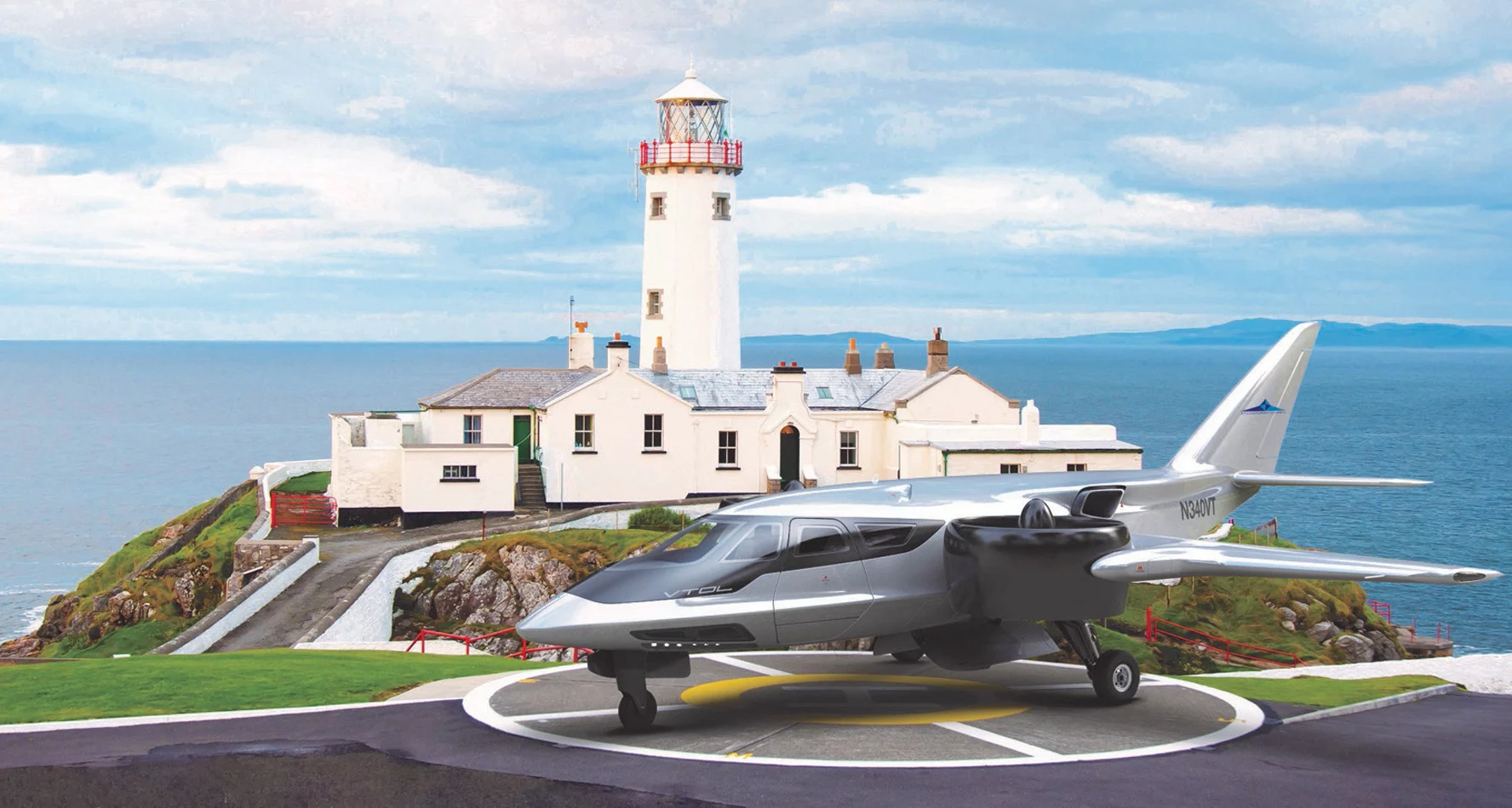 A handsome and high-tech looking VTOL business aircraft offering extended range and high speed compared to eVTOLs