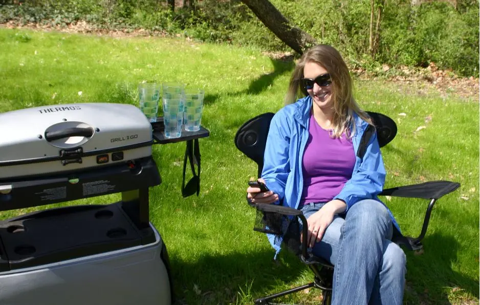 The Revolve chair adds a little movement and convenience to your campsite or tailgate