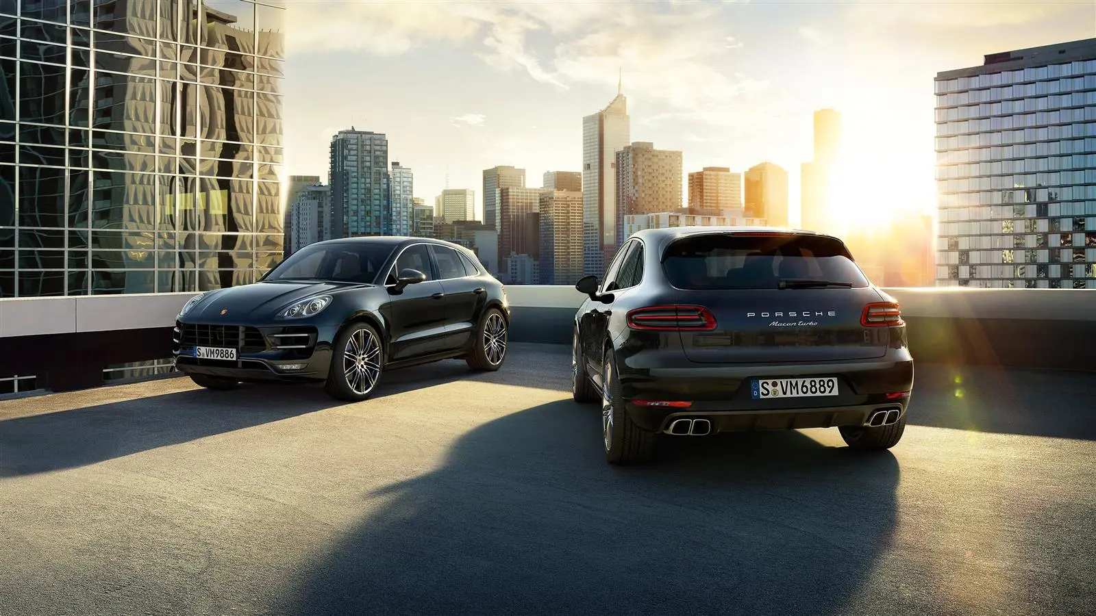 Two views of the Macan Turbo