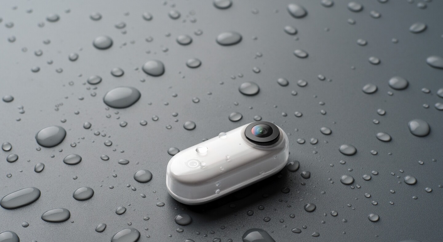 The tiny Insta360 Go weighs just 18 grams, and it's splashproof for outdoor use