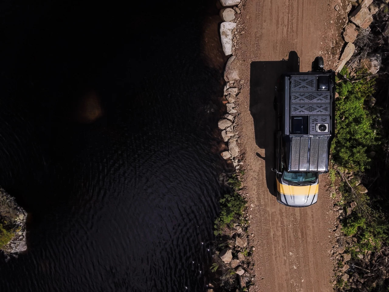 The Loki Basecamp includes up to 360 watts of roof-mounted solar panels and a heavy-duty roof rack
