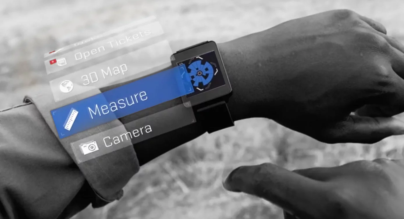 A rendering of a possible interface for the DAQRI Smart Helmet