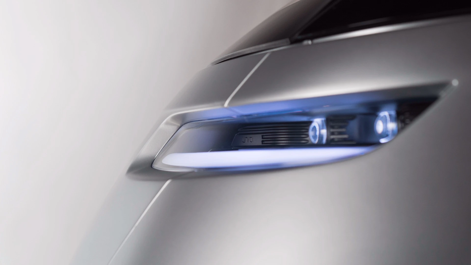 Close up of the One's modern look front lighting