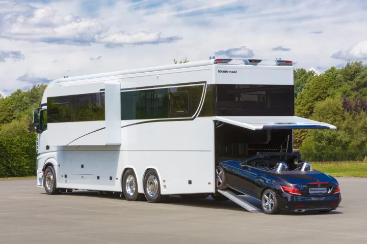 The new Signature 1200 can carry a variety of cars in its rear garage