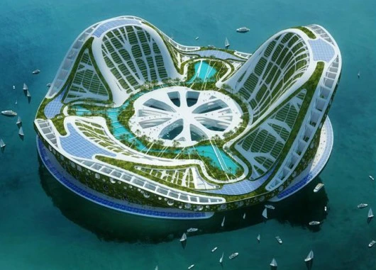 The Lilypad floating city concept is designed to house climate change refugees