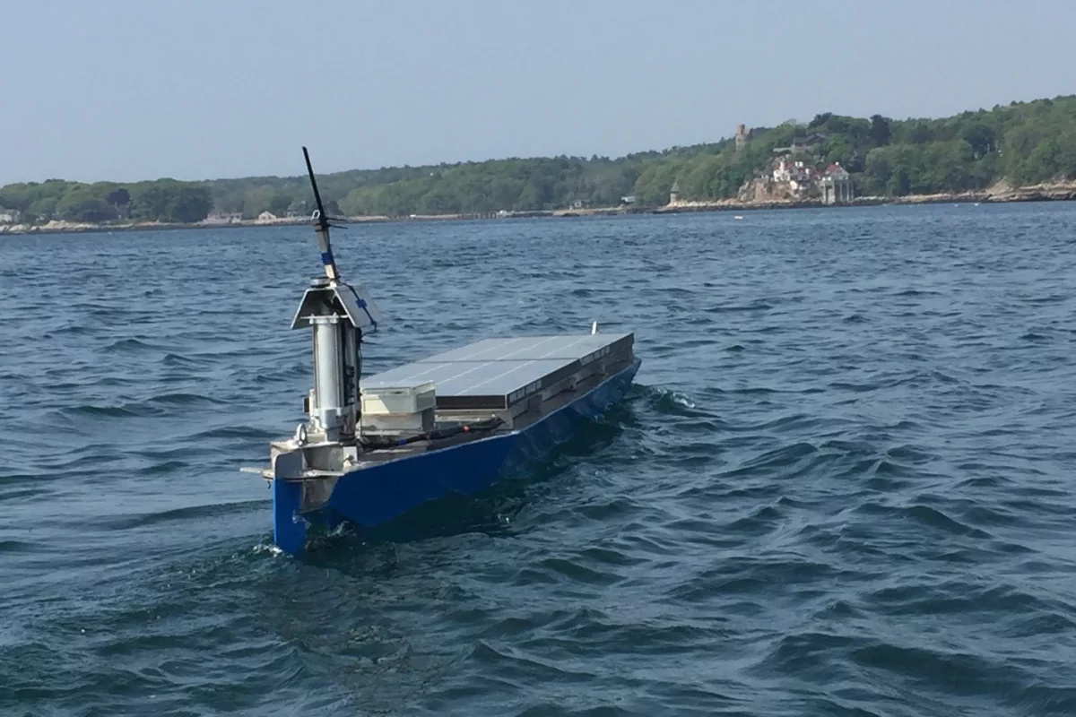 The unmanned solar-powered boat, Solar Voyager, is attempting to cross the Atlantic Ocean