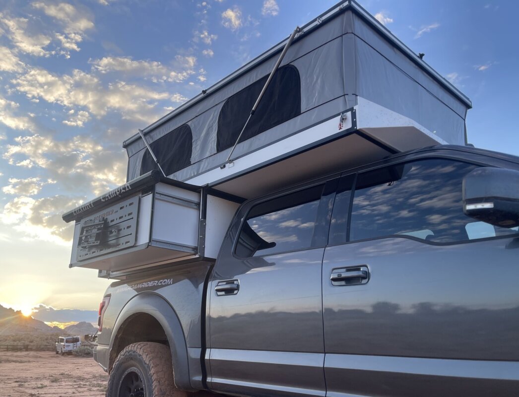Triple-pop truck camper squeezes full base camp into short pickup bed