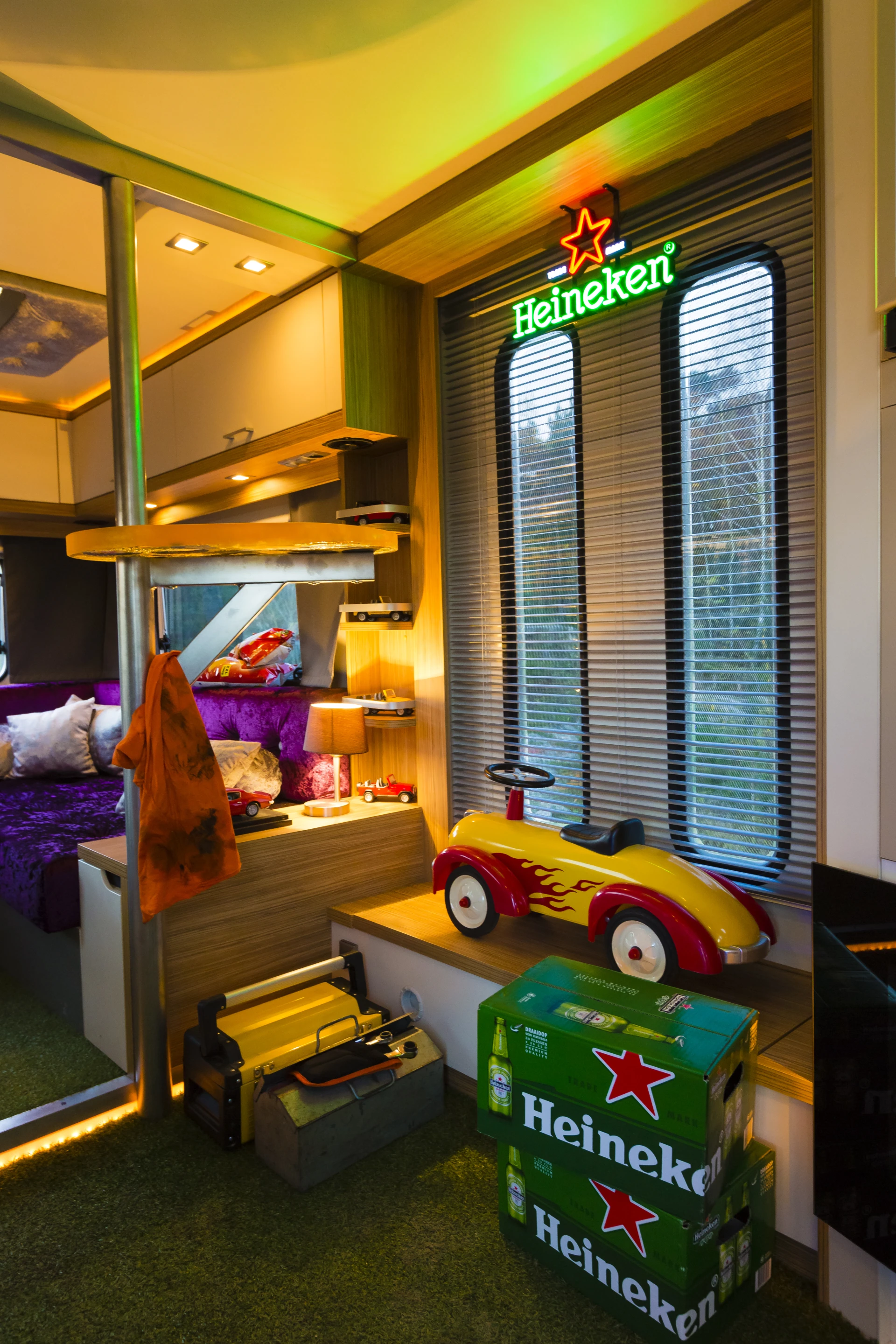 The interior of the Mannen Caravan is like a toy store for the adult man