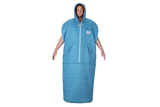 The Napsack can be worn like a hoodie or used as a sleeping bag