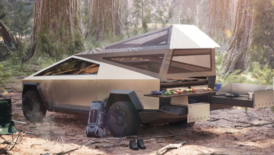 Modular attachments could turn the Cybertruck into a weirdly practical camping rig