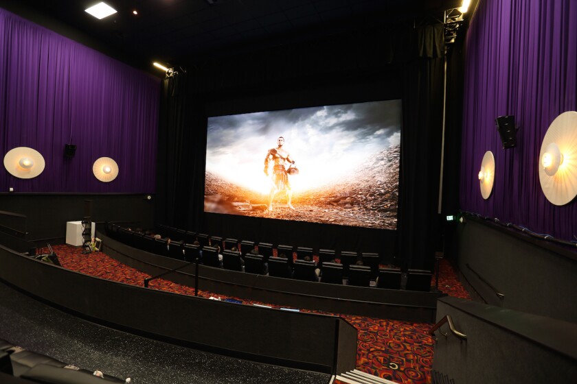 Samsung says its new Cinema Screen has a peak brightness that's 10 times higher than standard cinema projectors, without distortion or interference