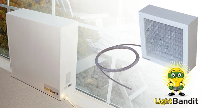 The Light Bandit captures sunlight and allows you to use it in your home
