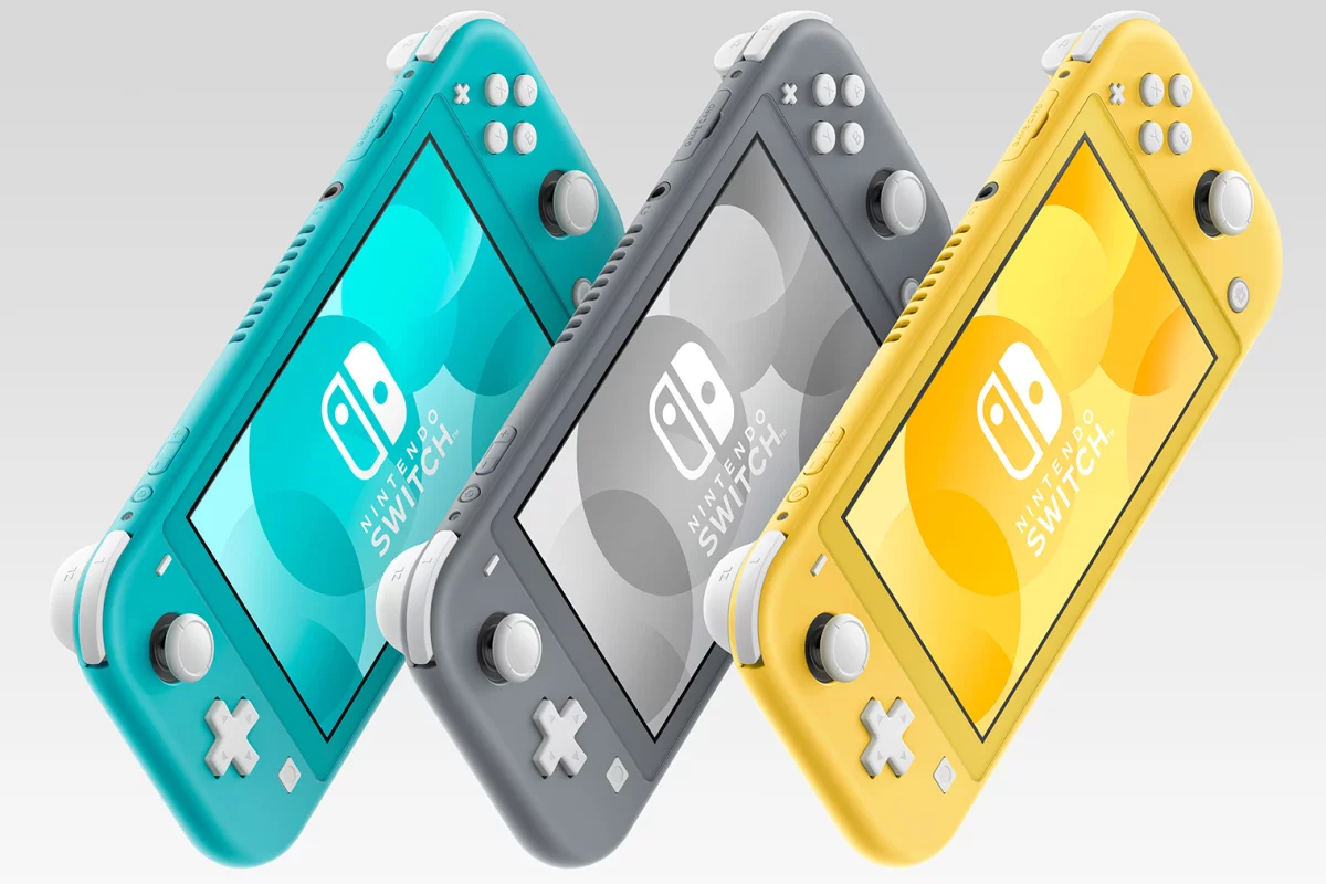 The new handheld Nintendo Switch Lite console is available in three colors
