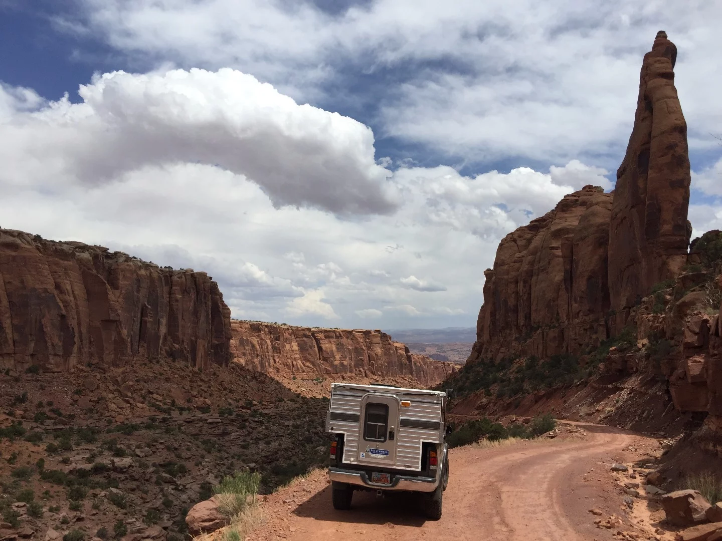 The air suspension allows the Tundra to accommodate the pop-up camper, as do an electrical outlet and 3/4-in eye bolts for tying down