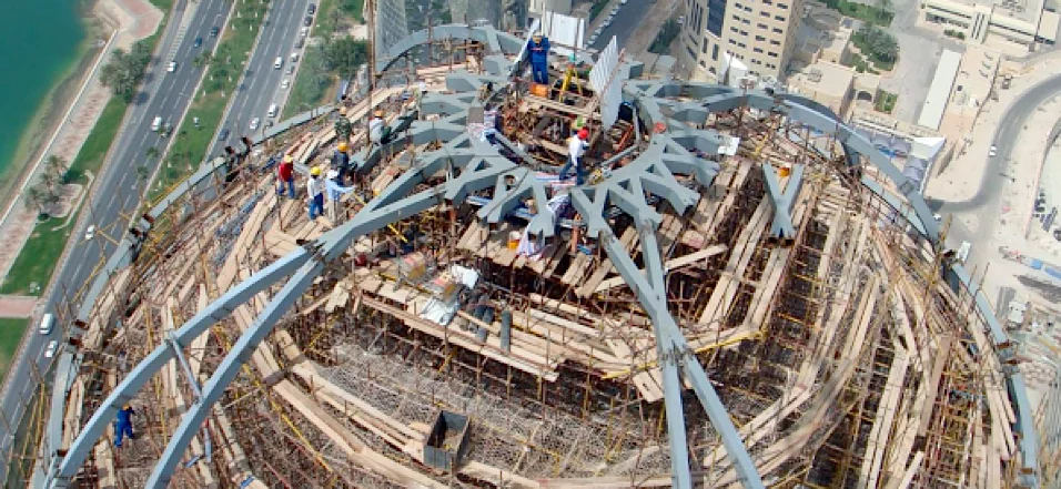 Doha Tower dome under construction