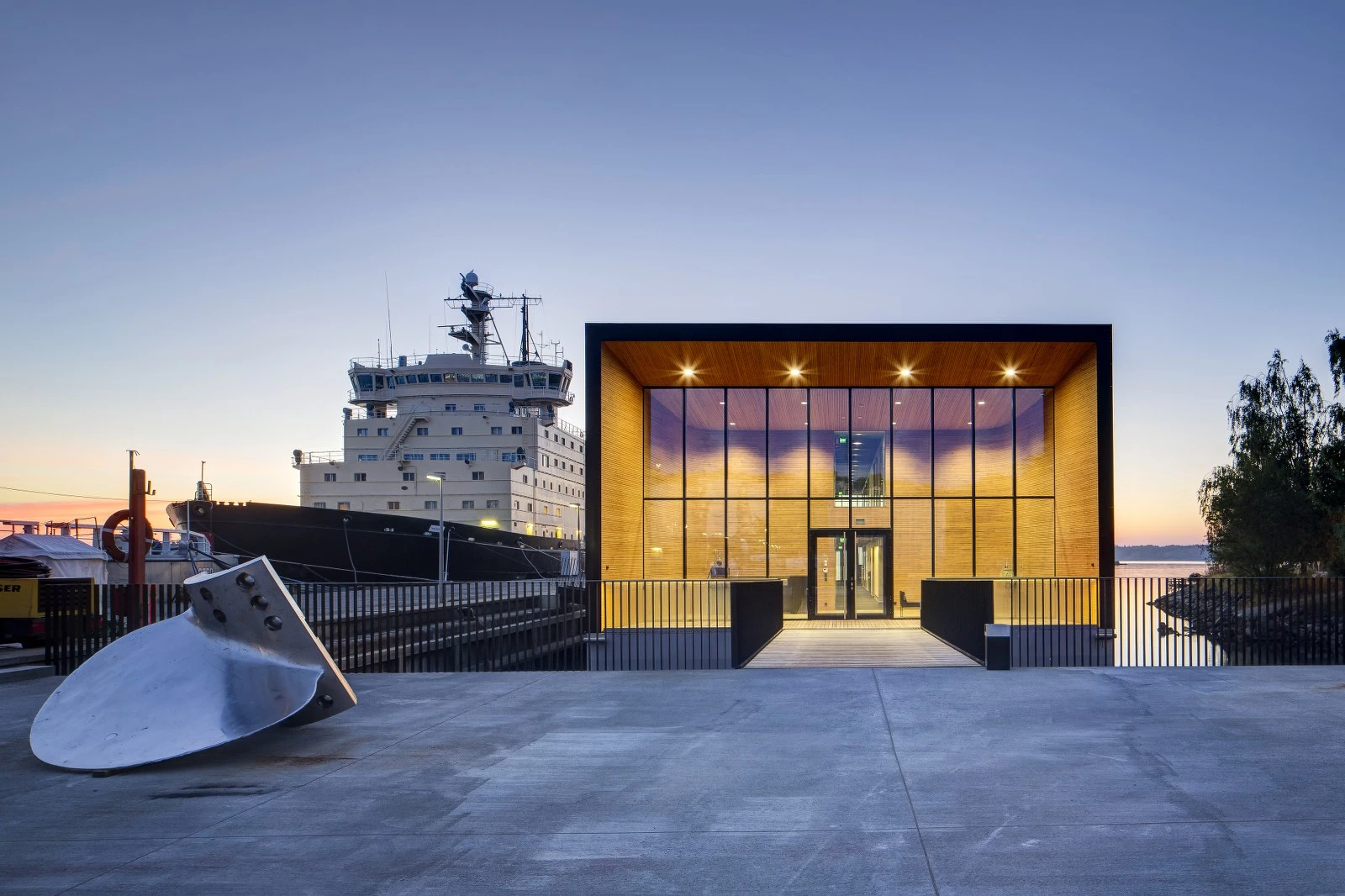New Arctia HQ floats in the Helsinki harbor